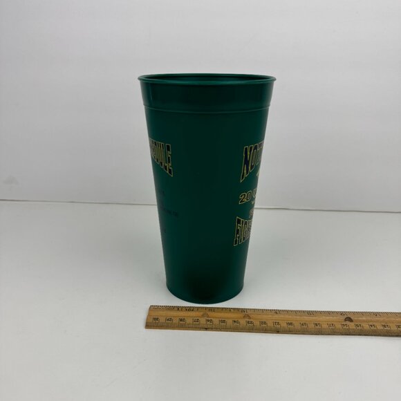 Plastic 2013 Green Notre Dame Football Fighting Irish Drinking Cup w Schedule - Picture 9 of 12
